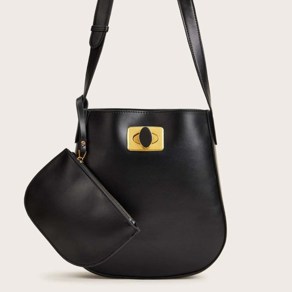 Handbags - Tote Bag Twist Lock With Inner Pouch Ladies NWT!